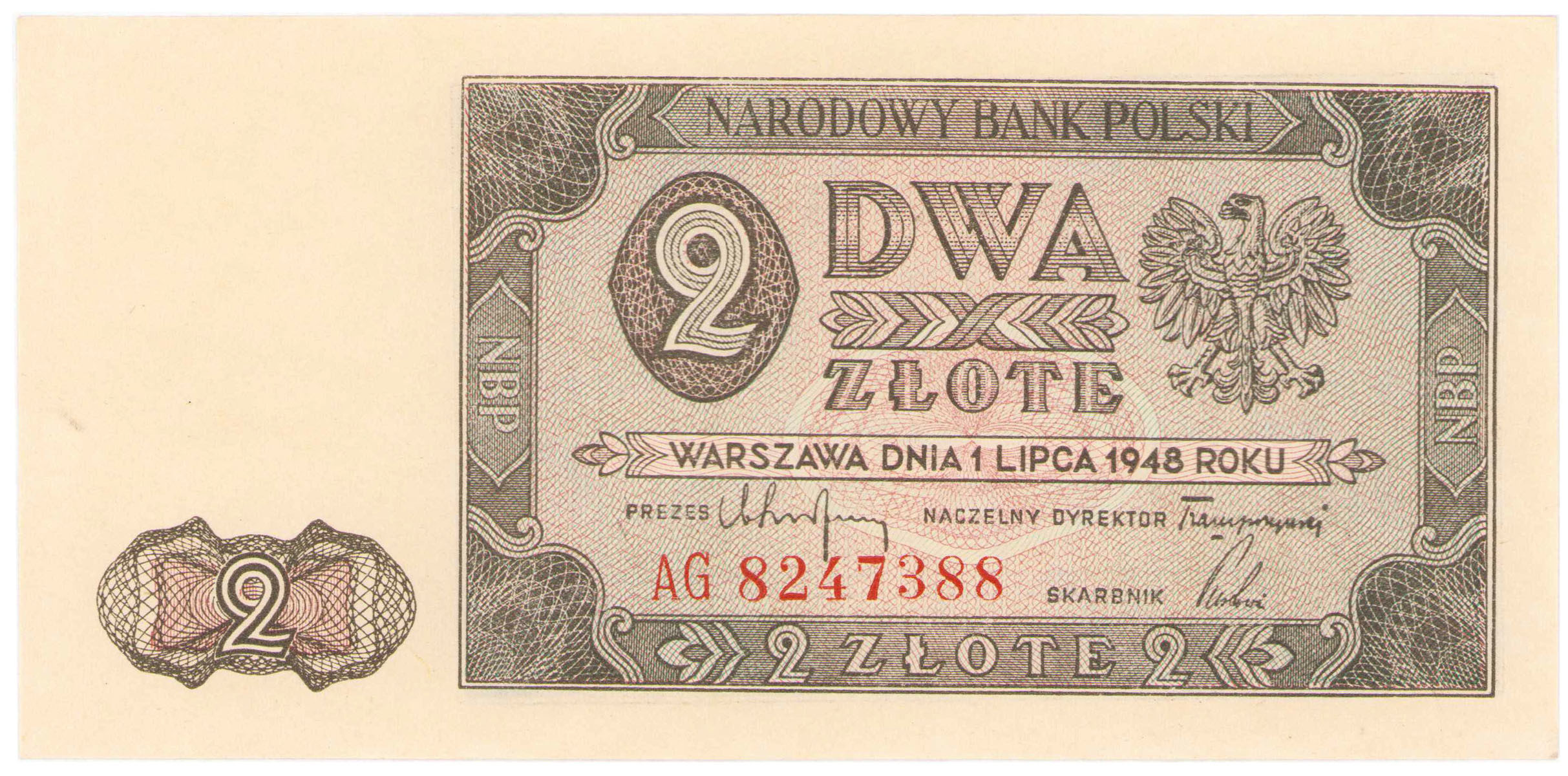 2 złote 1948 seria AG – PIĘKNE